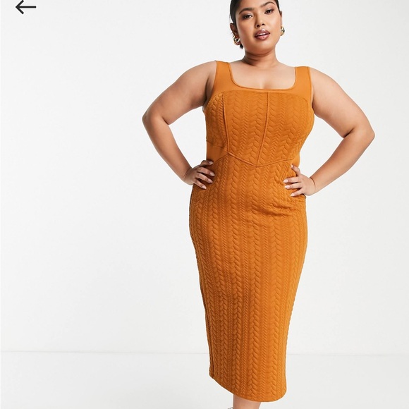 Mesh Square Neck Midi Dress - Picture 4 of 4